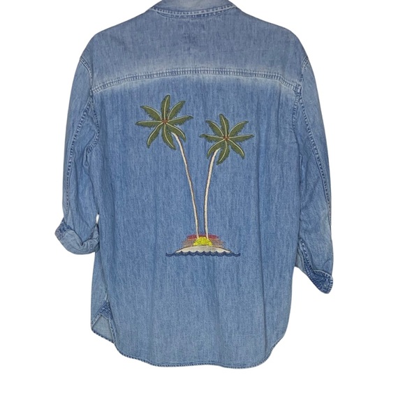 American Eagle Embroidered Chambray Shirt - Picture 4 of 5